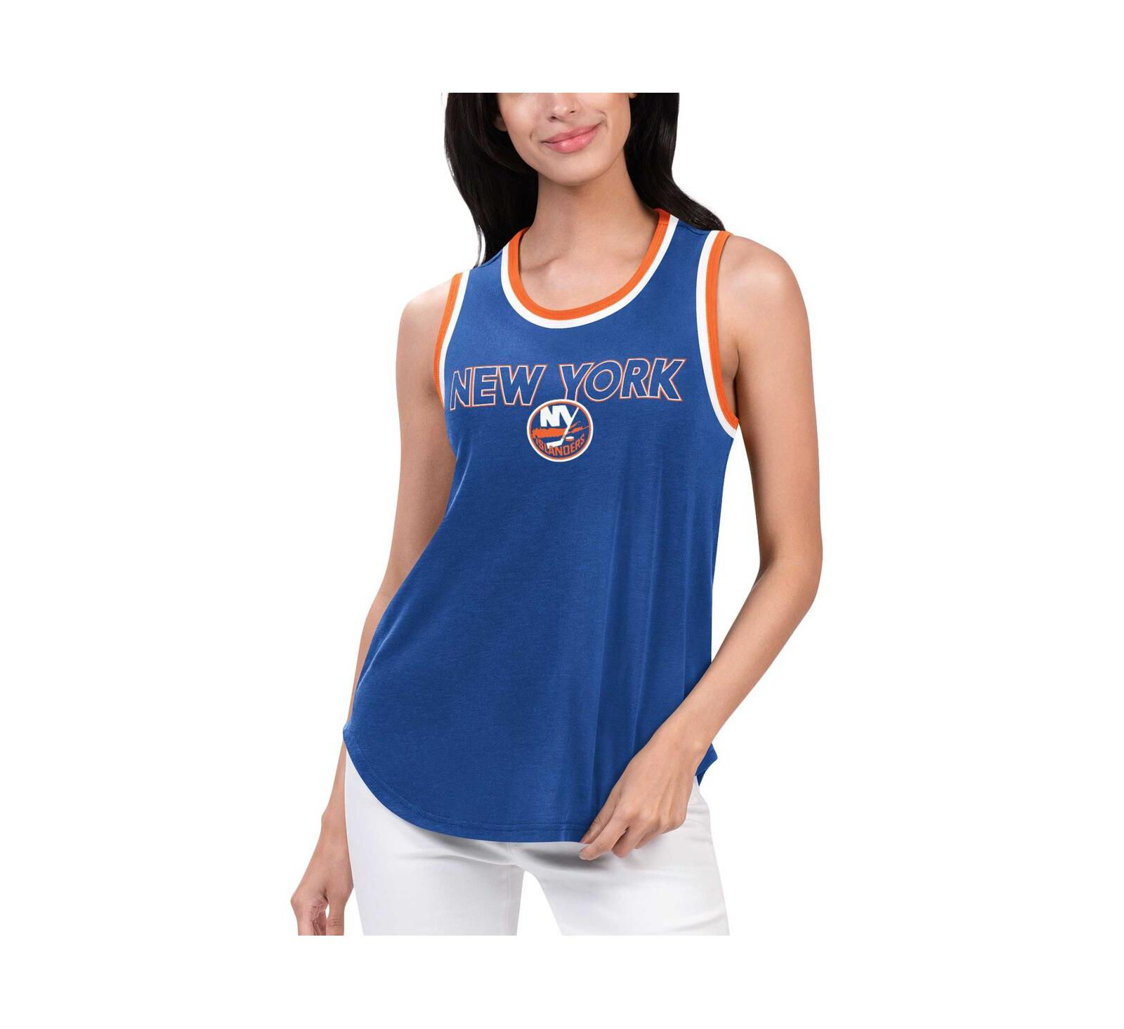 Майка G-III 4Her by Carl Banks Women's Royal New York Islanders Strategy Tank Top