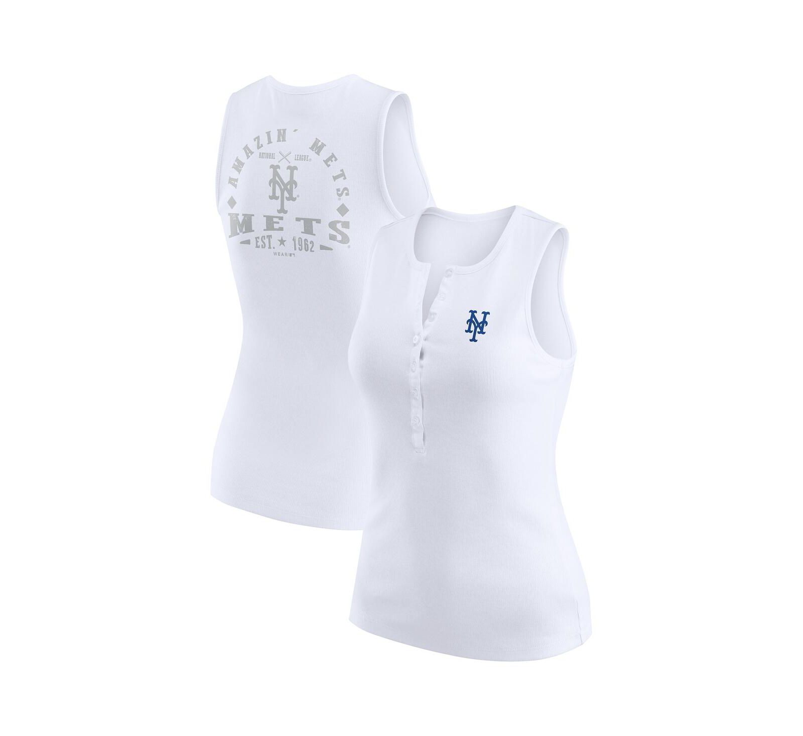 Танк-топ WEAR by Erin Andrews, трикотажный, белый, New York Mets, женский