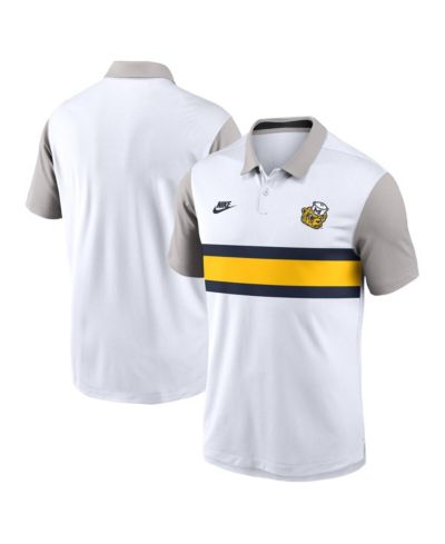 Nike Men's White/Gray Michigan Wolverines Athletic Prep Legacy Logo Vapor Performance Polo Shirt