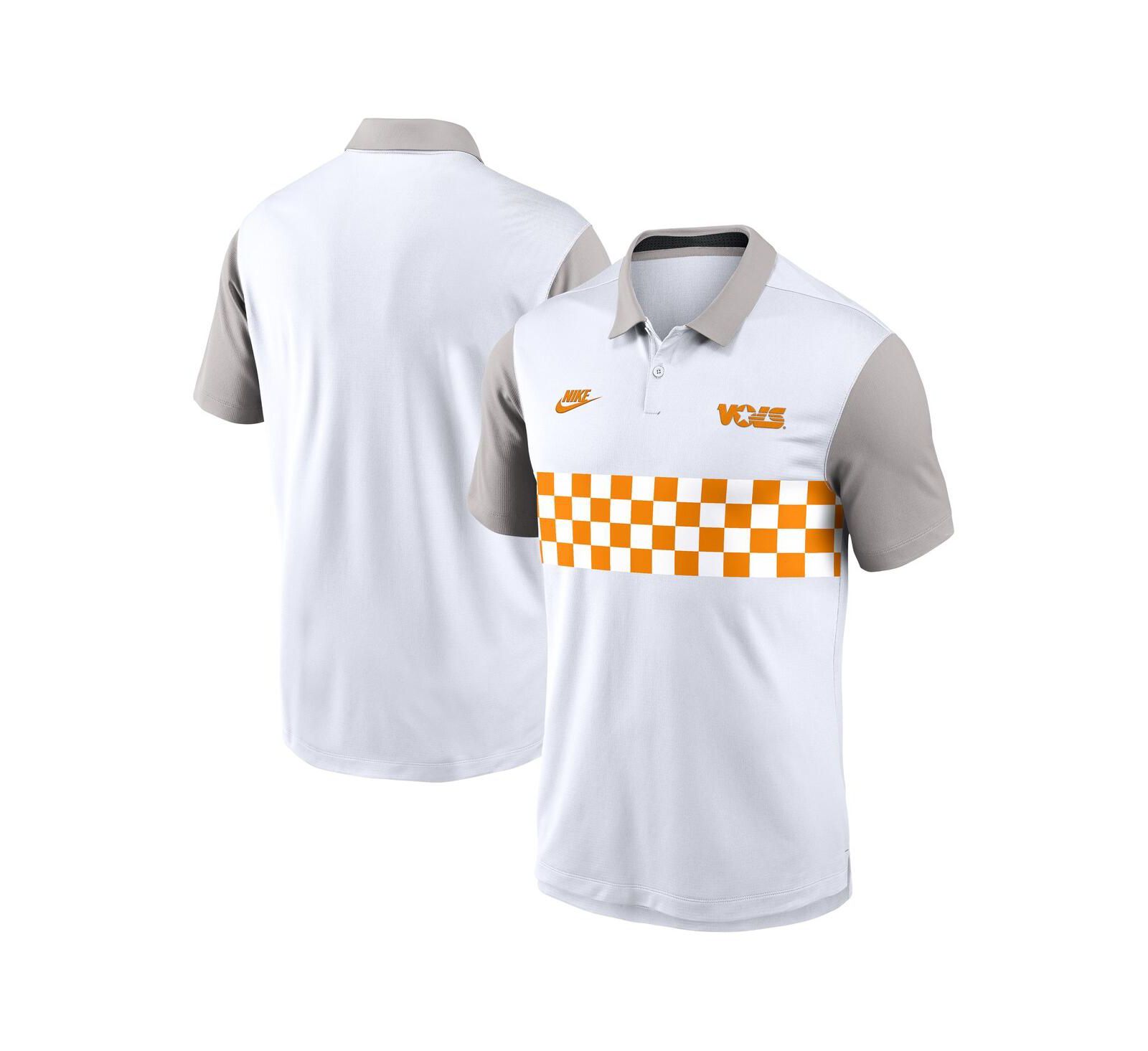 Nike Men's White/Gray Tennessee Volunteers Athletic Prep Legacy Logo Vapor Performance Polo Shirt