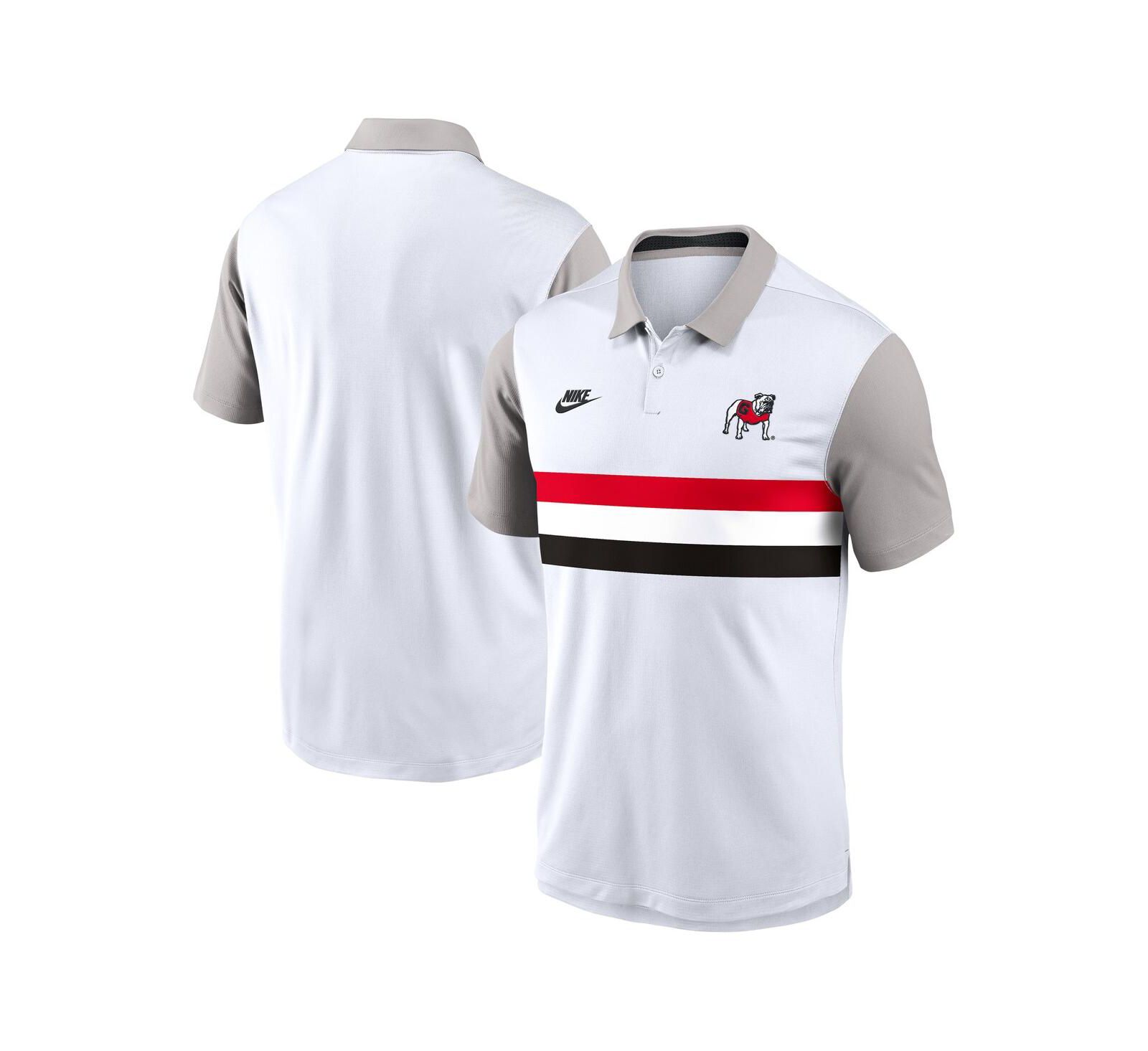 Nike Мужская рубашка-поло Vapor Performance White/Gray Georgia Bulldogs Athletic Prep Legacy Logo