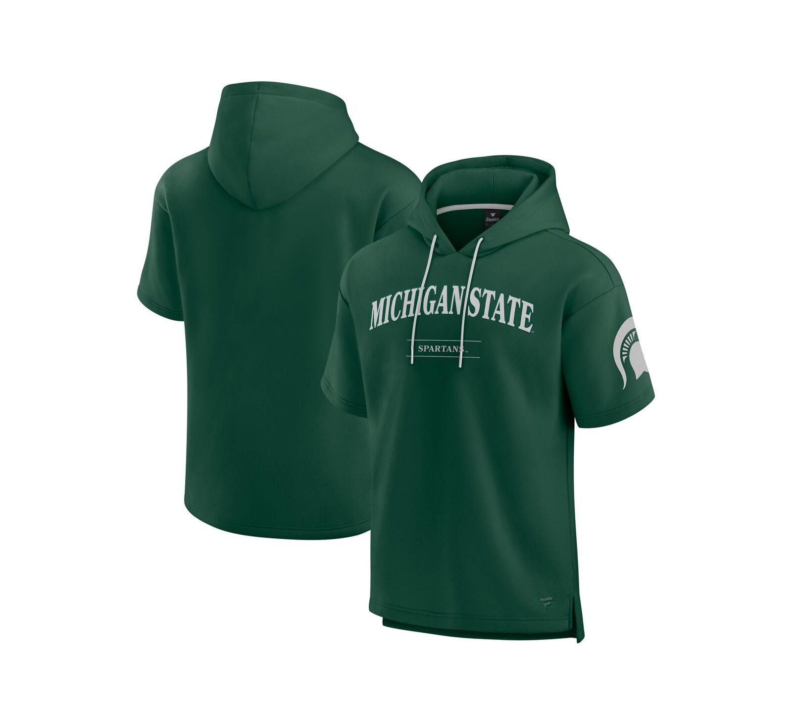 Мужское худи Fanatics Green Michigan State Spartans Ready с коротким рукавом
