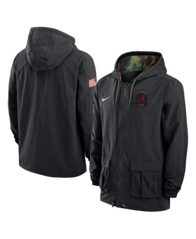 Nike Мужское черное худи-куртка Alabama Crimson Tide Full-Snap Military Jacket