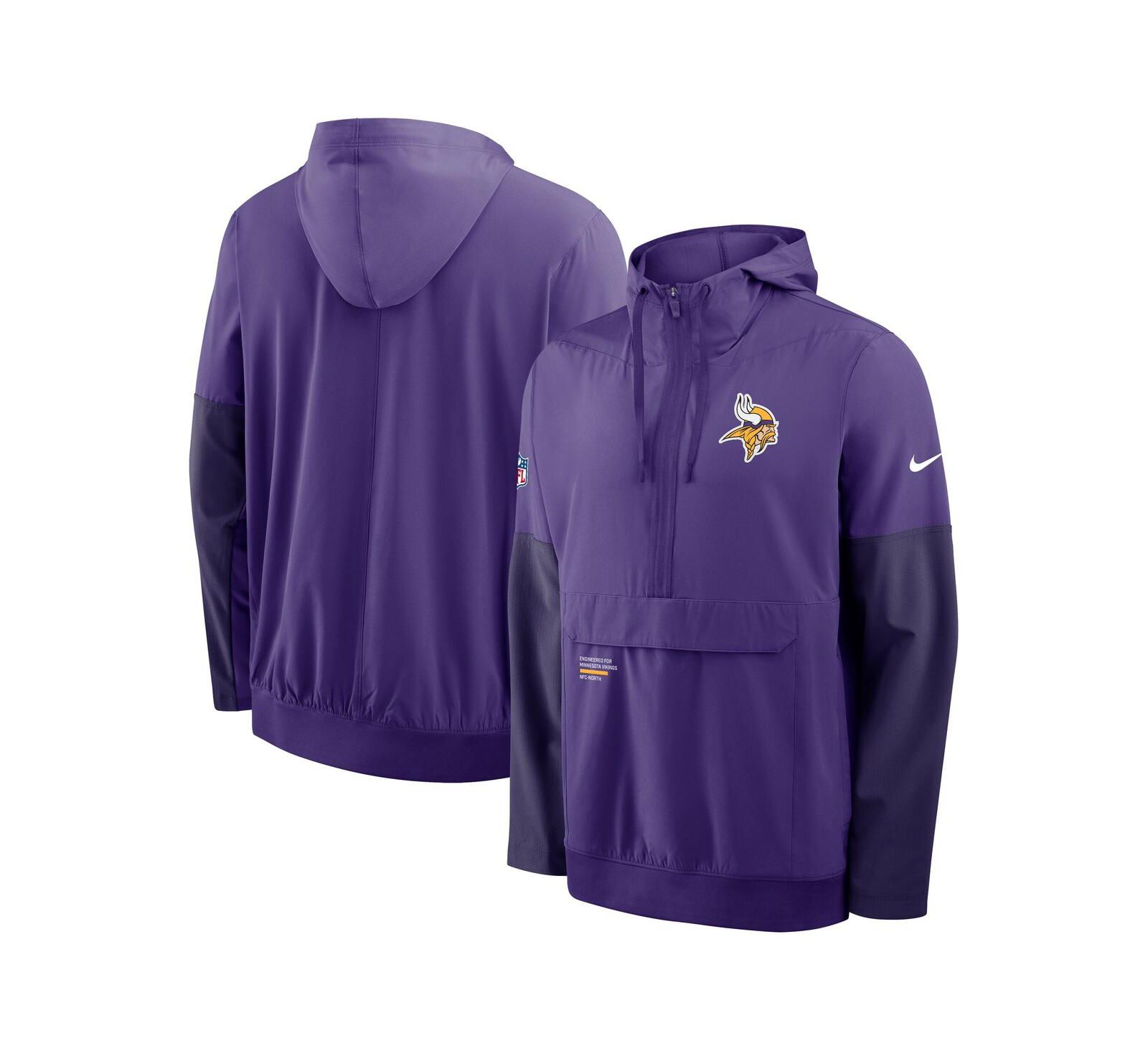 Nike Мужское худи-анорак Minnesota Vikings Sideline, фиолетовое