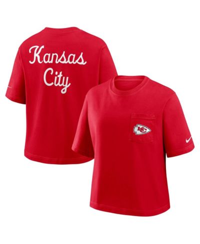 Nike Женская футболка бокси, Kansas City Chiefs Rewind, красная