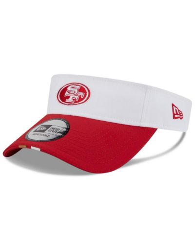 Мужская регулируемая кепка New Era White/Scarlet San Francisco 49ers 2025 NFL Training Camp