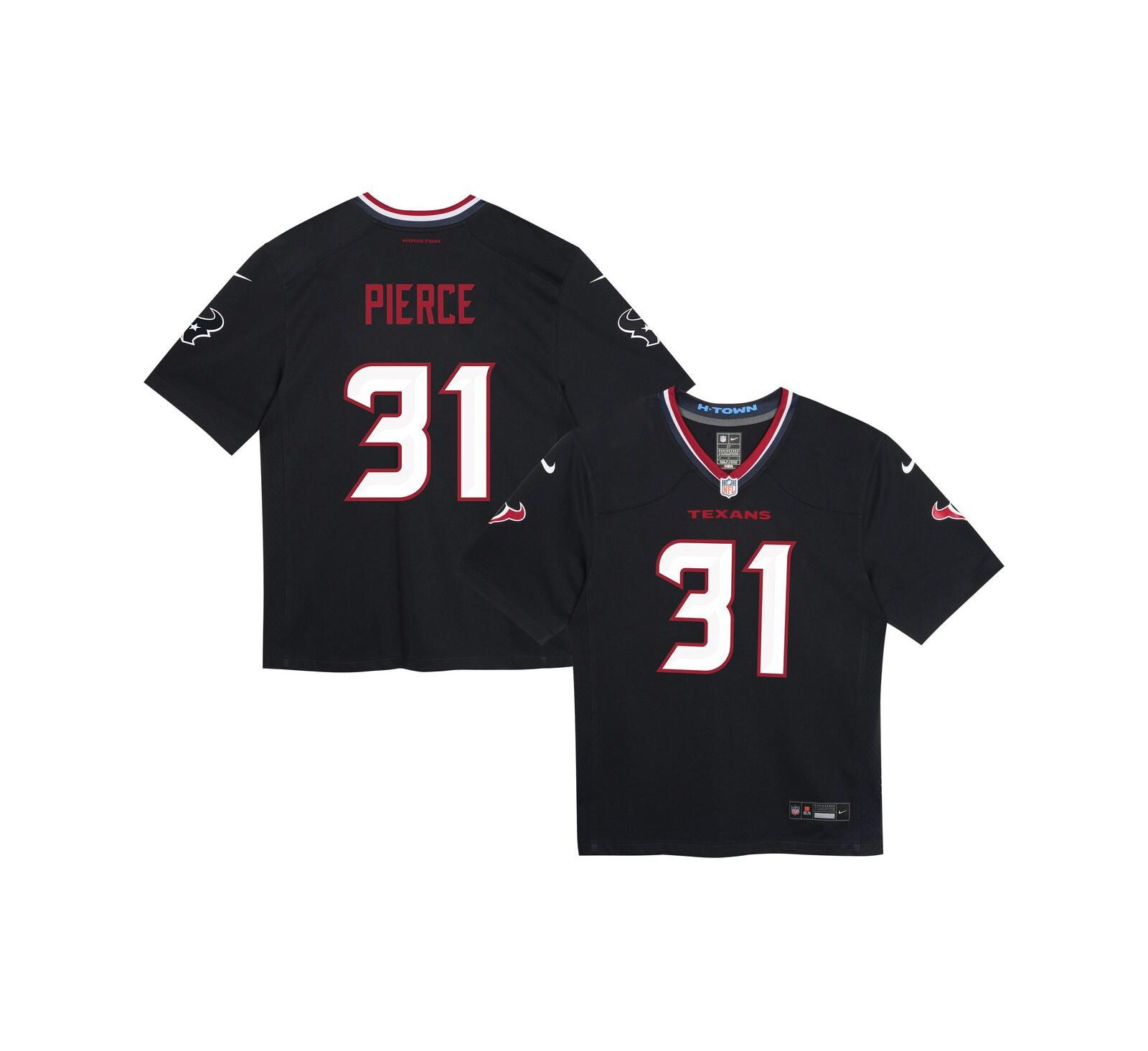 Nike Детская игровая джерси Houston Texans Dameon Pierce темно-синего цвета для мальчиков и девочек