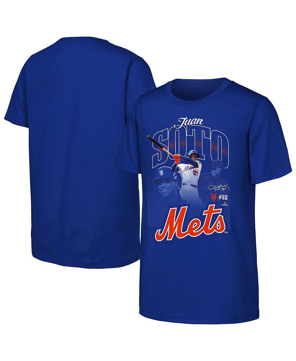 Футболка Outerstuff Big Boys and Girls Juan Soto Royal New York Mets Triple Player Graphic