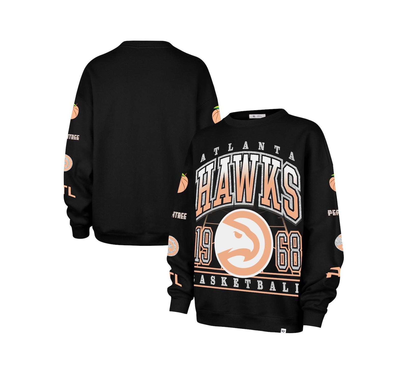 Женское безразмерное худи '47 Brand Atlanta Hawks 2025/26 City Edition Go Big, черное