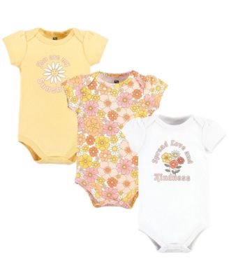 Hudson Baby Baby Girls Hudson Cotton Bodysuits 3-Pack