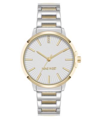 Nine West Women's Quartz Classic Silver-Tone and Gold-Tone Metal Alloy Watch, 35mm