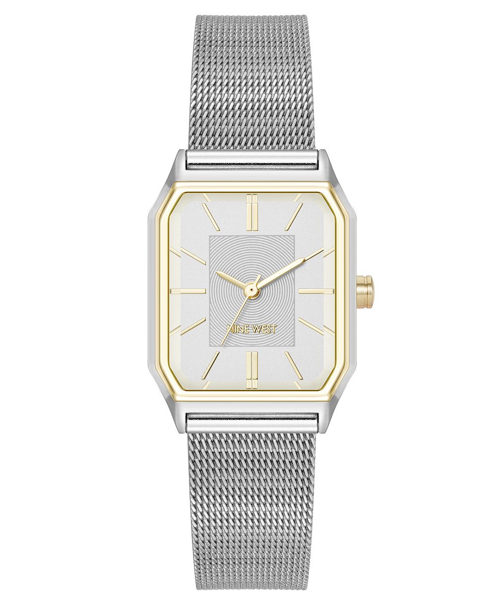 Женские кварцевые часы Nine West Silver-Tone и Gold-Tone Stainless Steel Mesh, 26mm