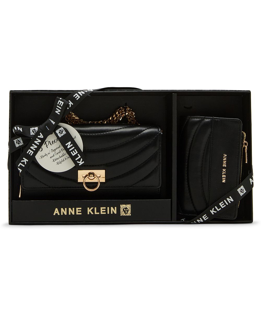 Подарочный набор Anne Klein: сумка через плечо с клапаном и бифолд-кошелек