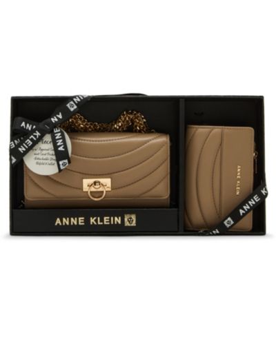 Anne Klein 2 Piece Flap Crossbody bag and Bifold Wallet Gift Set