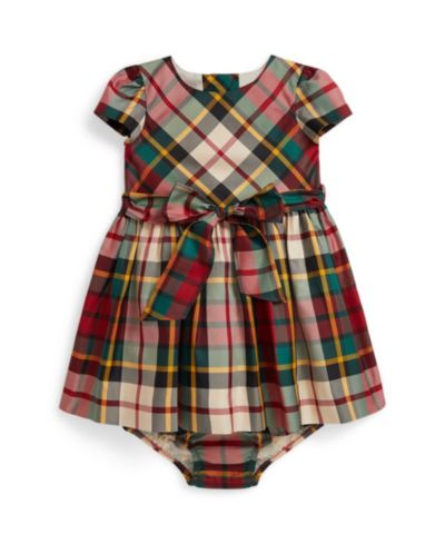 Polo Ralph Lauren платье и шортики из тартановой ткани в клетку для девочек-младенцев