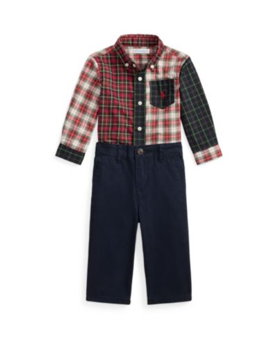 Комплект из 2 шт. Polo Ralph Lauren Baby Boys' Long-Sleeve Plaid Shirt и Stretch Chino Pants