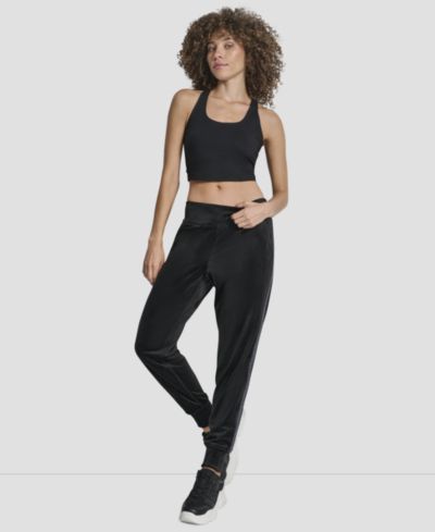Джоггеры DKNY Women's Super Soft Velour Cuffed Metallic Logo