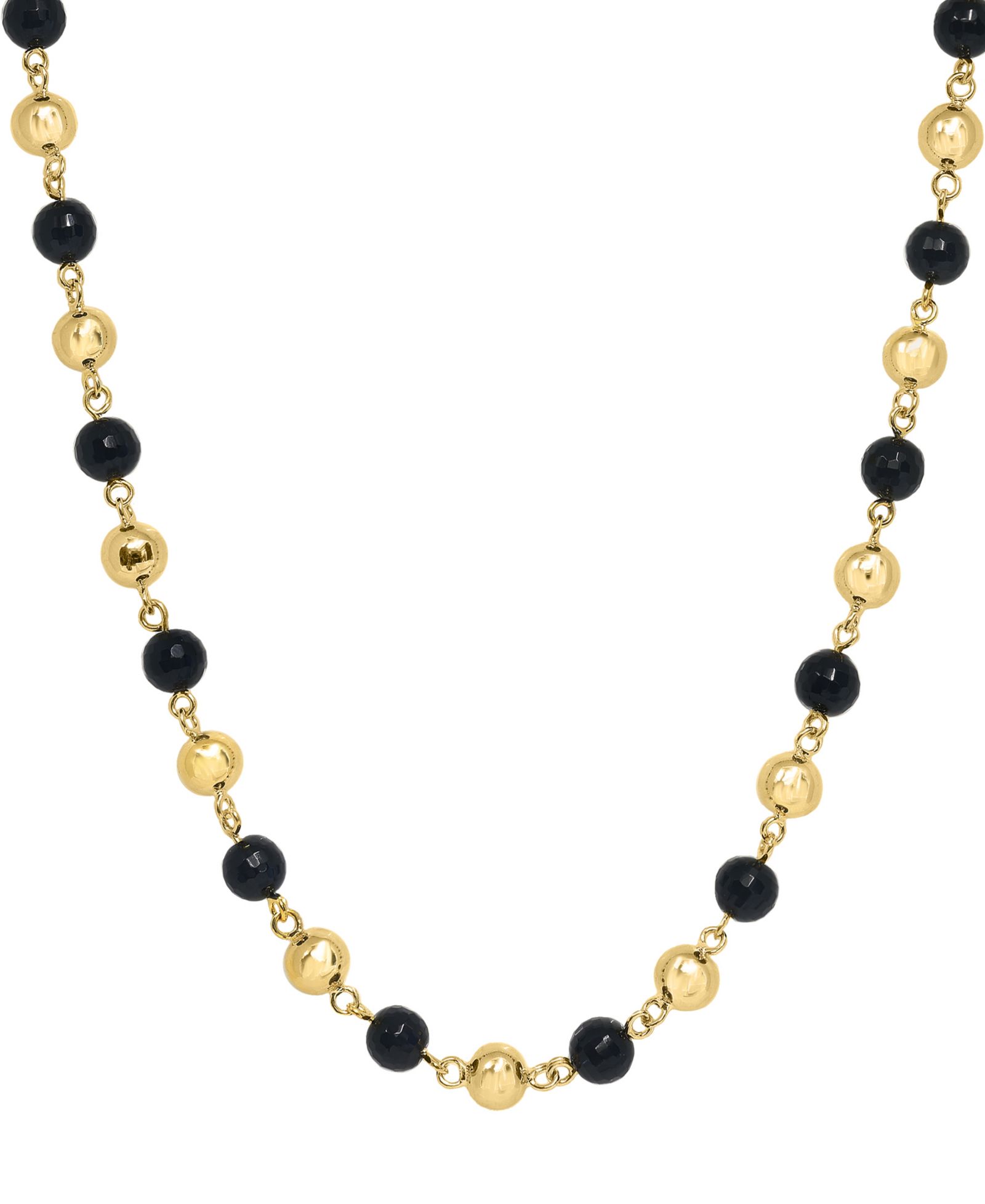 Мужское ожерелье EFFY Collection Black Agate в позолоченном серебре 14k Gold Plated Silver