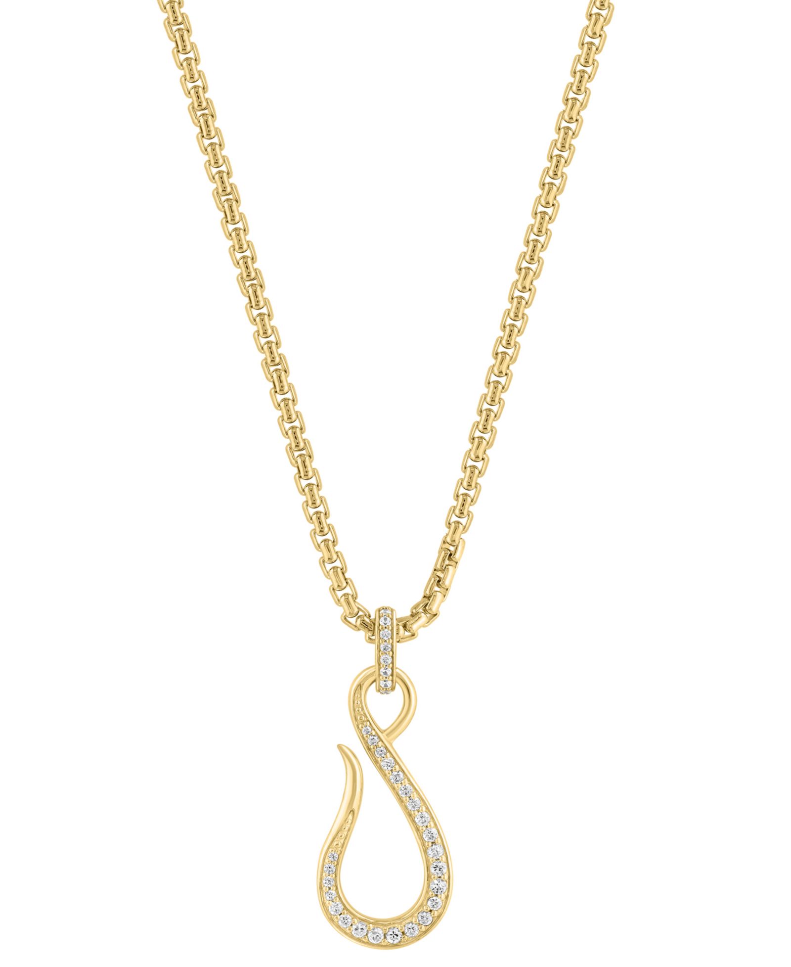 Подвеска EFFY Collection White Zircon в серебре с напылением 14k Gold Plated Silver (3/4 ct. t.w.)