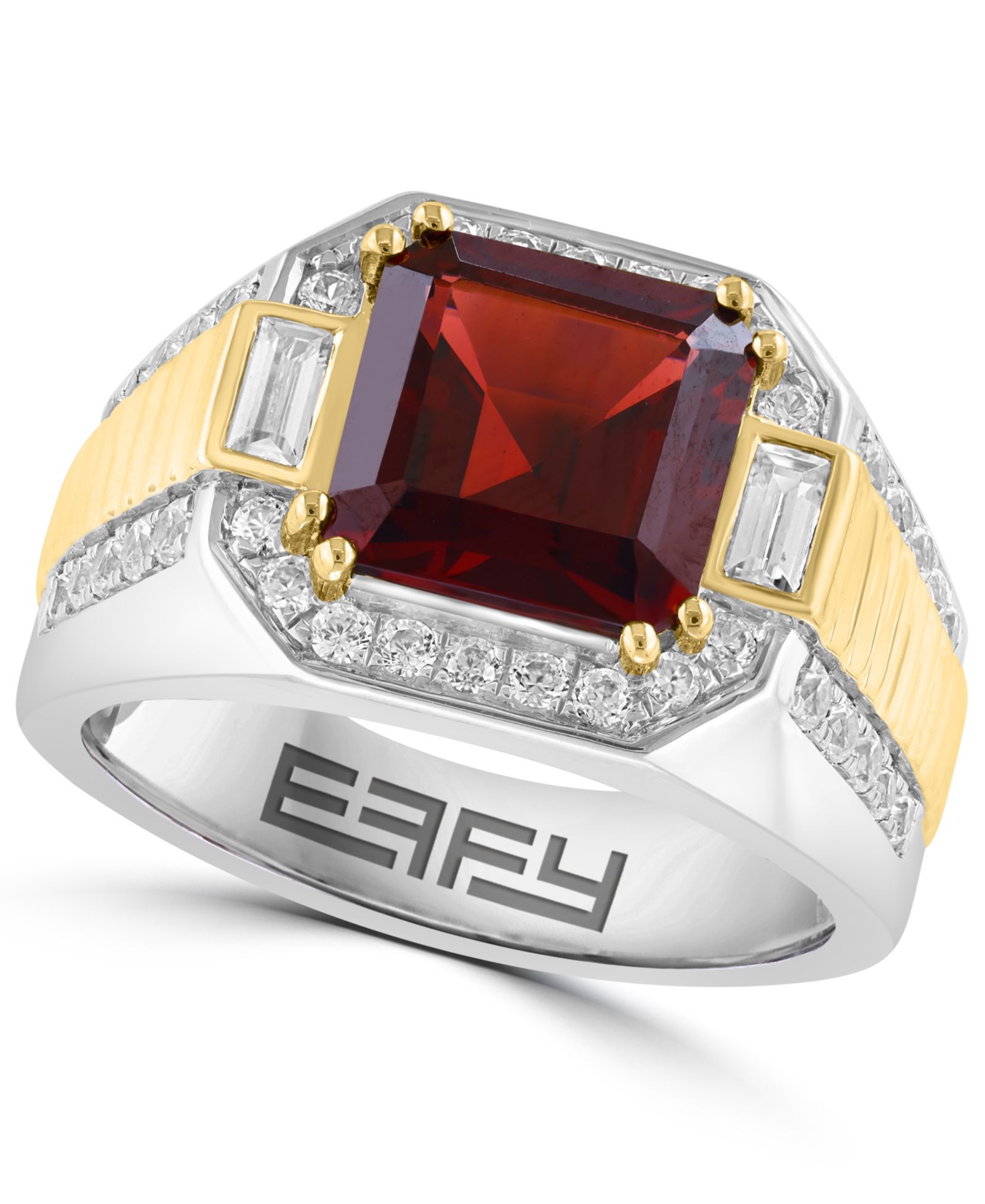 Кольцо EFFY Collection Men's Garnet и White Zircon в 14K Gold