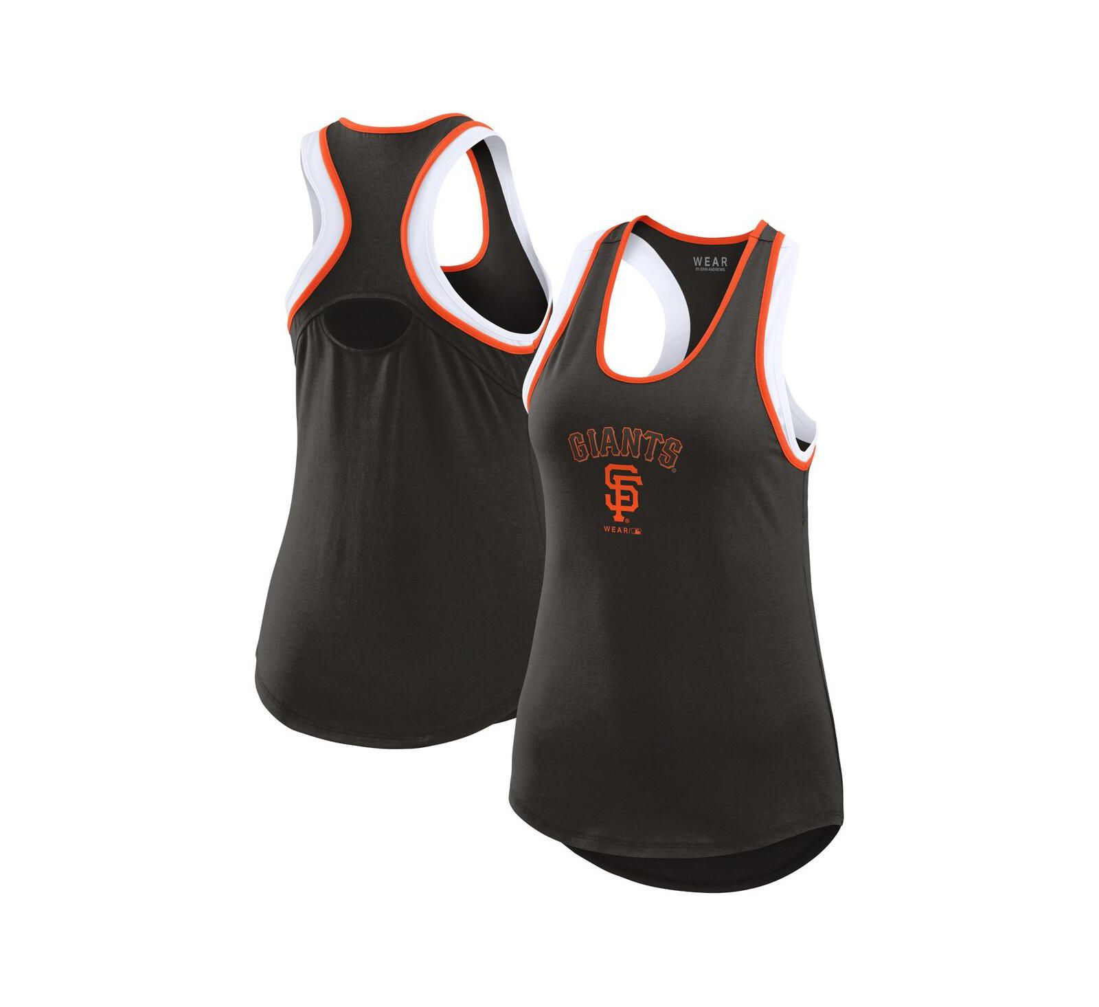 Женский топ WEAR by Erin Andrews Black San Francisco Giants Color Block Racerback Tank