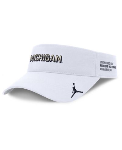 Мужская регулируемая кепка Jordan Michigan Wolverines 2025 On-Field Gameday Performance Ace белая