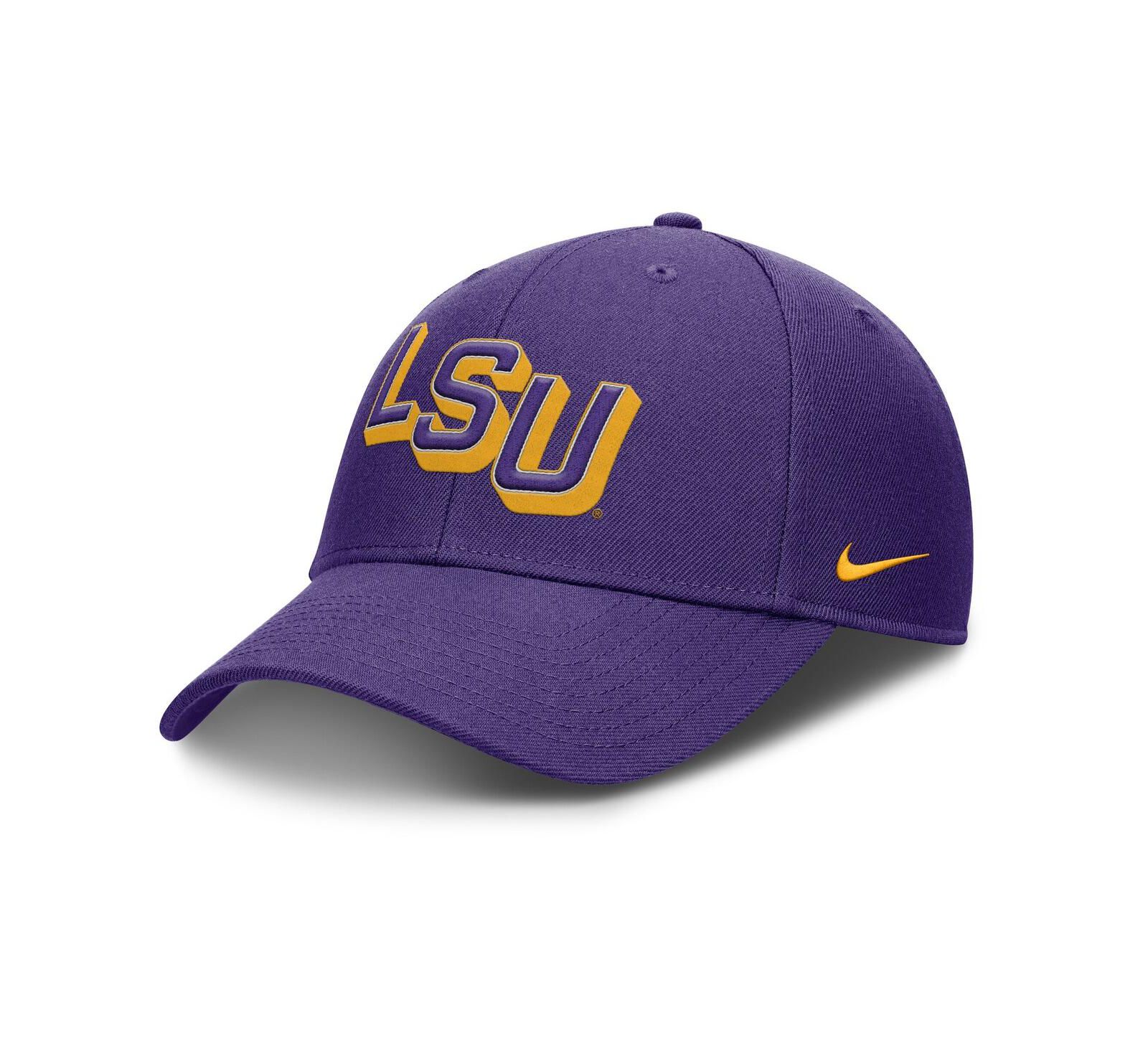 Nike Men's Purple LSU Tigers Slanted Primetime Rise Performance Adjustable Hat