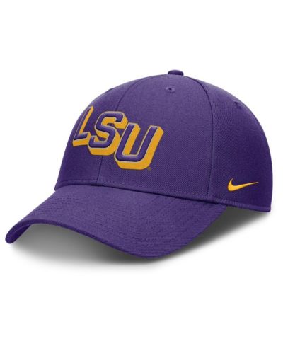 Nike Men's Purple LSU Tigers Slanted Primetime Rise Performance Adjustable Hat