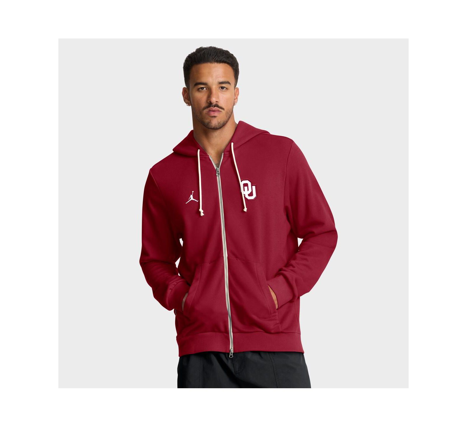 Мужское худи Jordan Crimson Oklahoma Sooners 2025 Sideline Performance Full-Zip