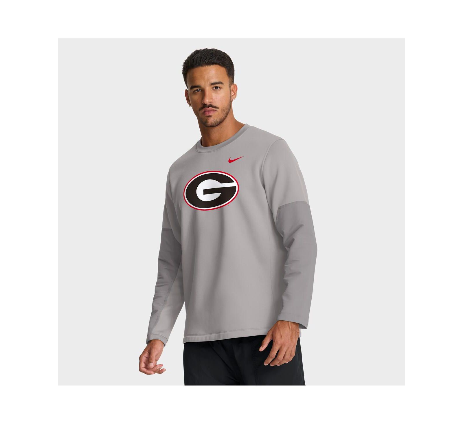 Мужская футболка Nike Georgia Bulldogs 2025 Sideline Coach Performance, серая