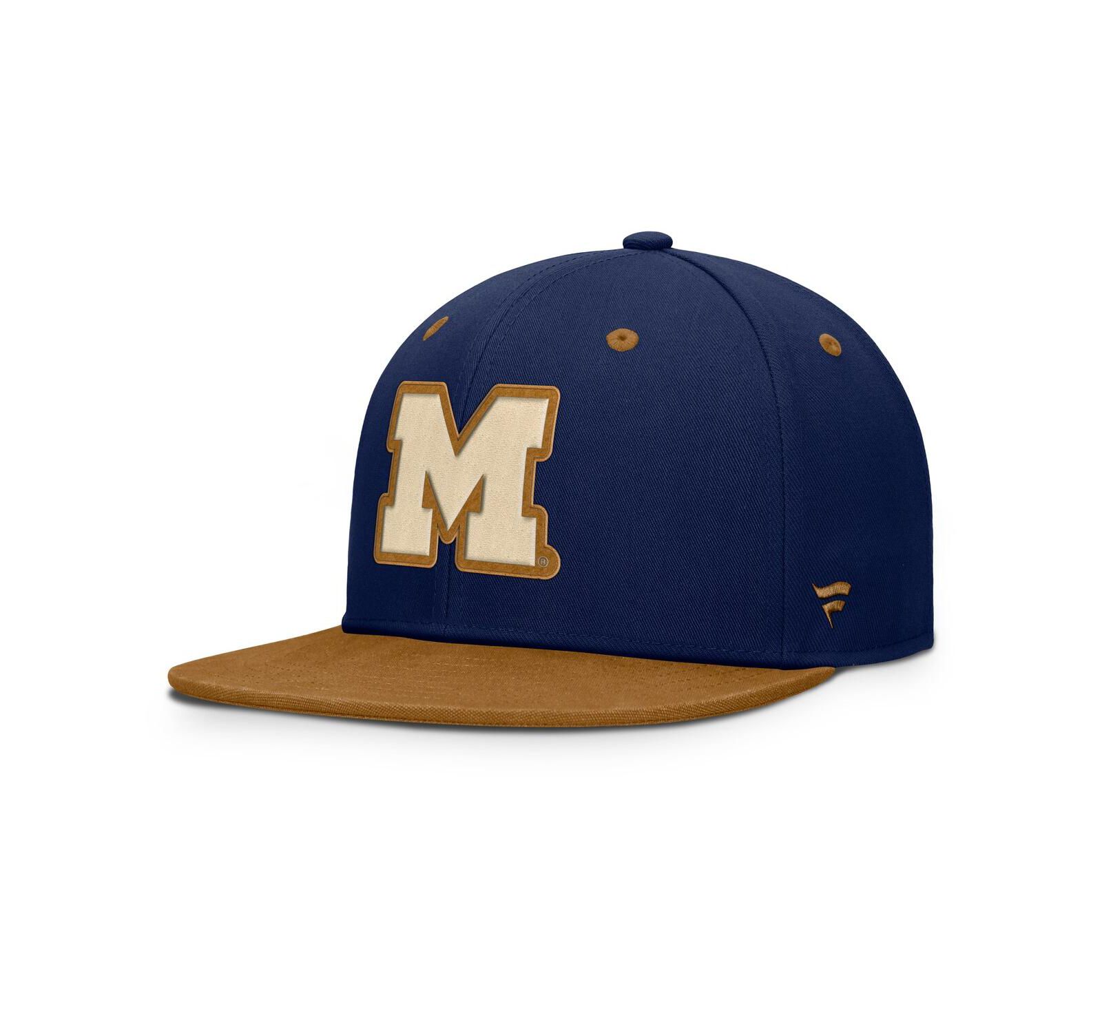 Мужская кепка Fanatics Navy/Brown Michigan Wolverines Noboa Fitted