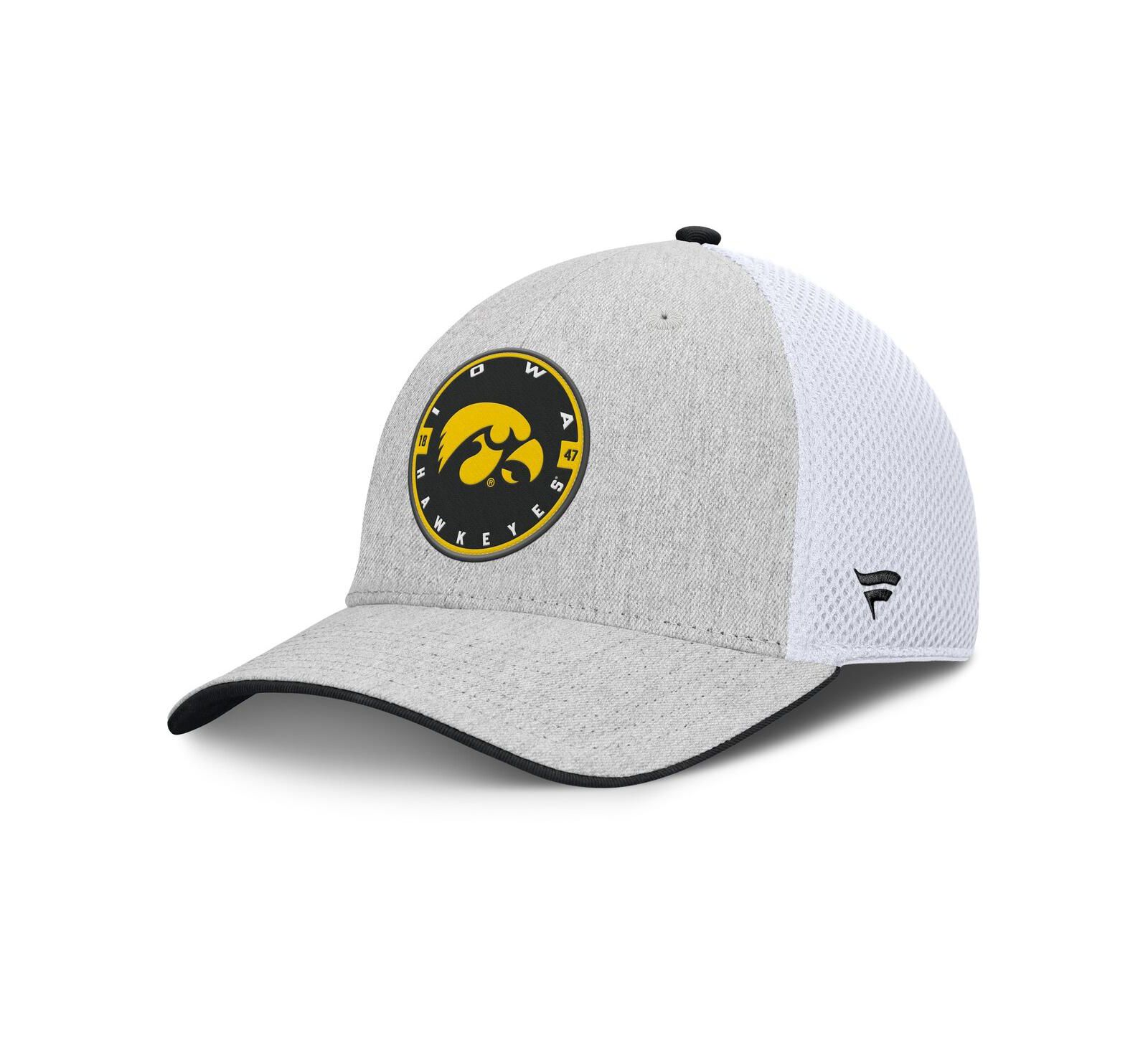 Мужская кепка Fanatics Heather Gray/White Iowa Hawkeyes Trigger Flex
