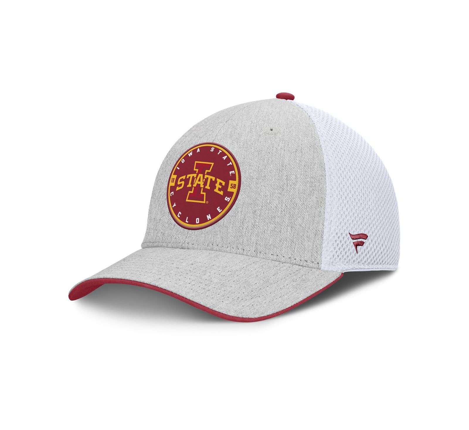 Кепка Fanatics Men's Heather Gray/White Iowa State Cyclones Trigger Flex Hat