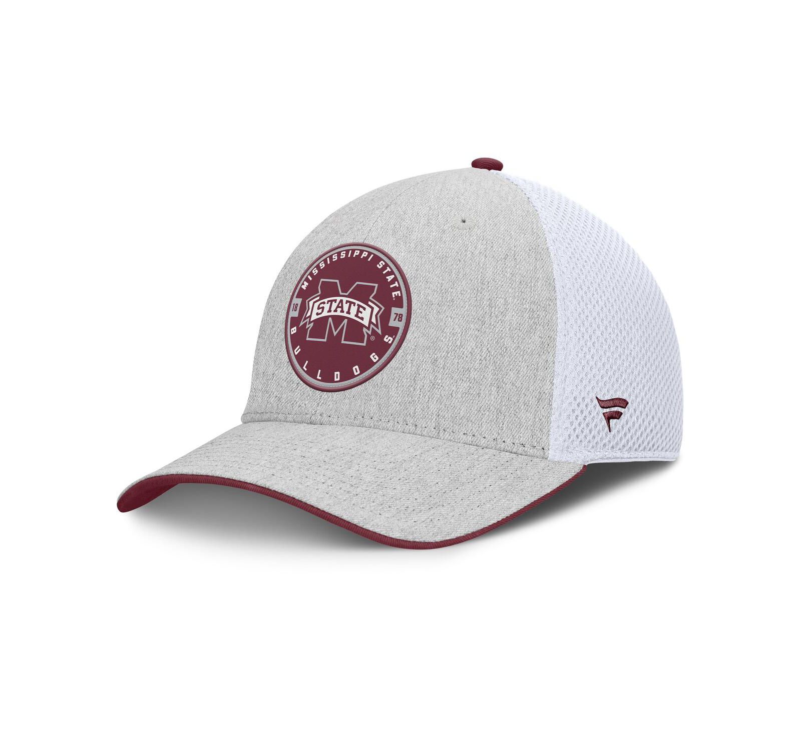 Мужская кепка Fanatics Mississippi State Bulldogs Trigger Flex серая/белая