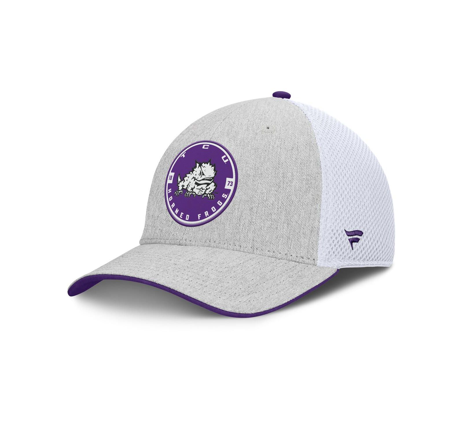 Мужская кепка Fanatics TCU Horned Frogs Trigger Flex, серая/белая