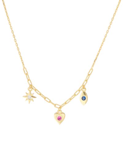 Ожерелье Macy's Cubic Zirconia Starburst в 14k Gold Over Sterling Silver