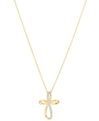Ожерелье Cubic Zirconia Cross в Sterling Silver