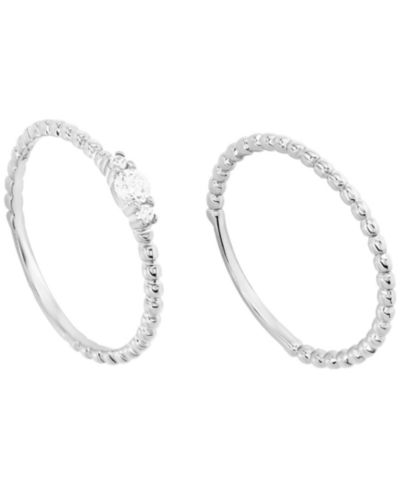 Macy's набор из 2-х колец Cubic Zirconia Stackable в Sterling Silver и Gold Over Sterling Silver (0.27 ct. t.w.)