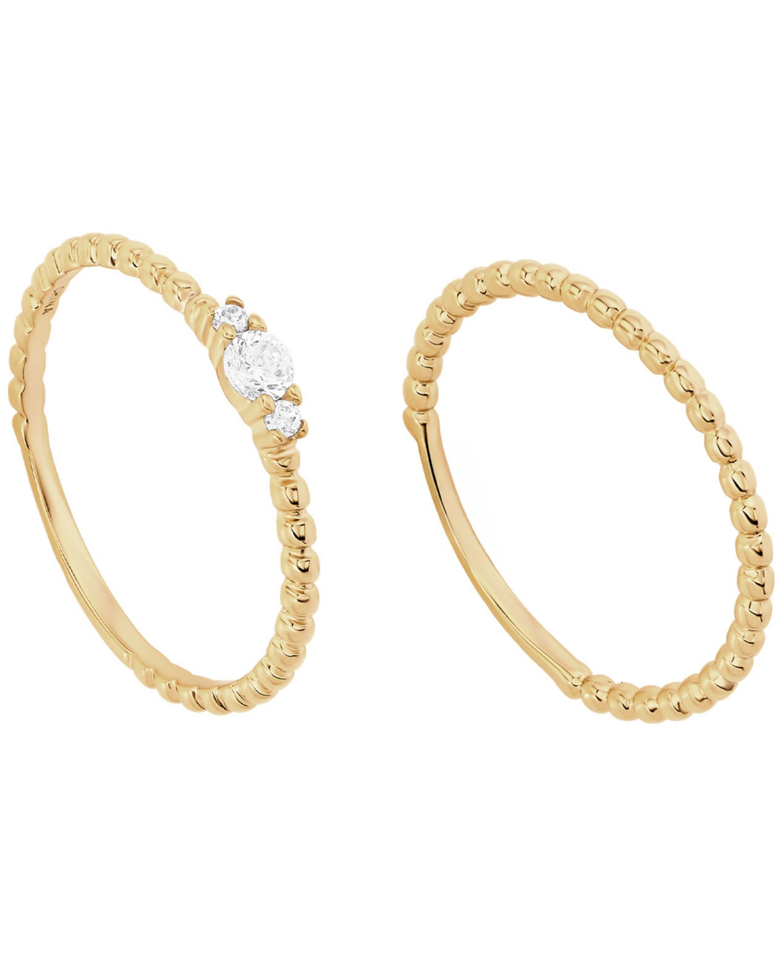 Macy's набор из 2-х колец Cubic Zirconia Stackable в Sterling Silver и Gold Over Sterling Silver (0.27 ct. t.w.)
