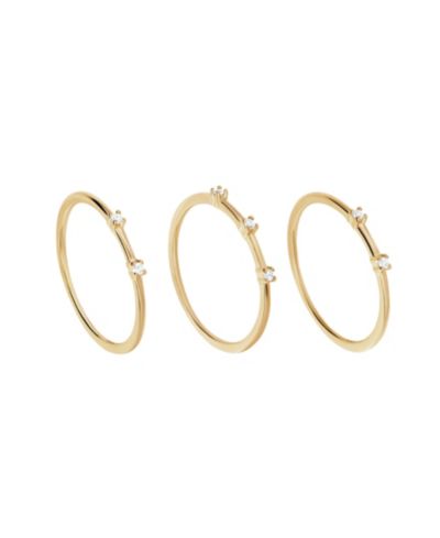 Кольца Macy's Cubic Zirconia Stackable Ring Set, Sterling Silver