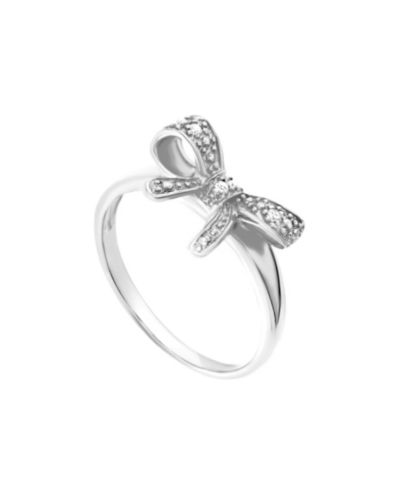 Macy's Cubic Zirconia Pave Bow Ring in Sterling Silver