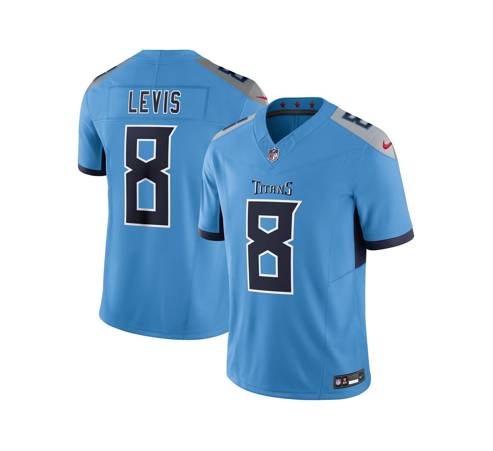 Мужская джерси Nike Will Levis Light Blue Tennessee Titans Alternate Vapor F.U.S.E. Limited