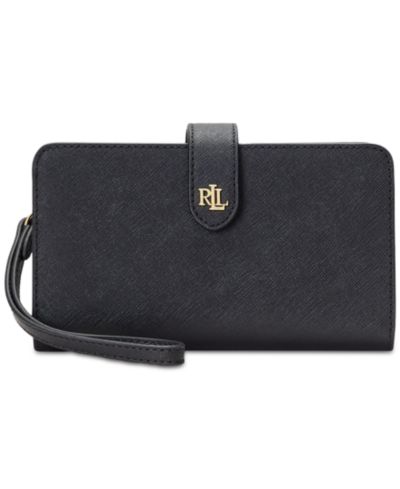Кожаный клатч-ристрет Lauren Ralph Lauren Crosshatch Leather Tech Wristlet