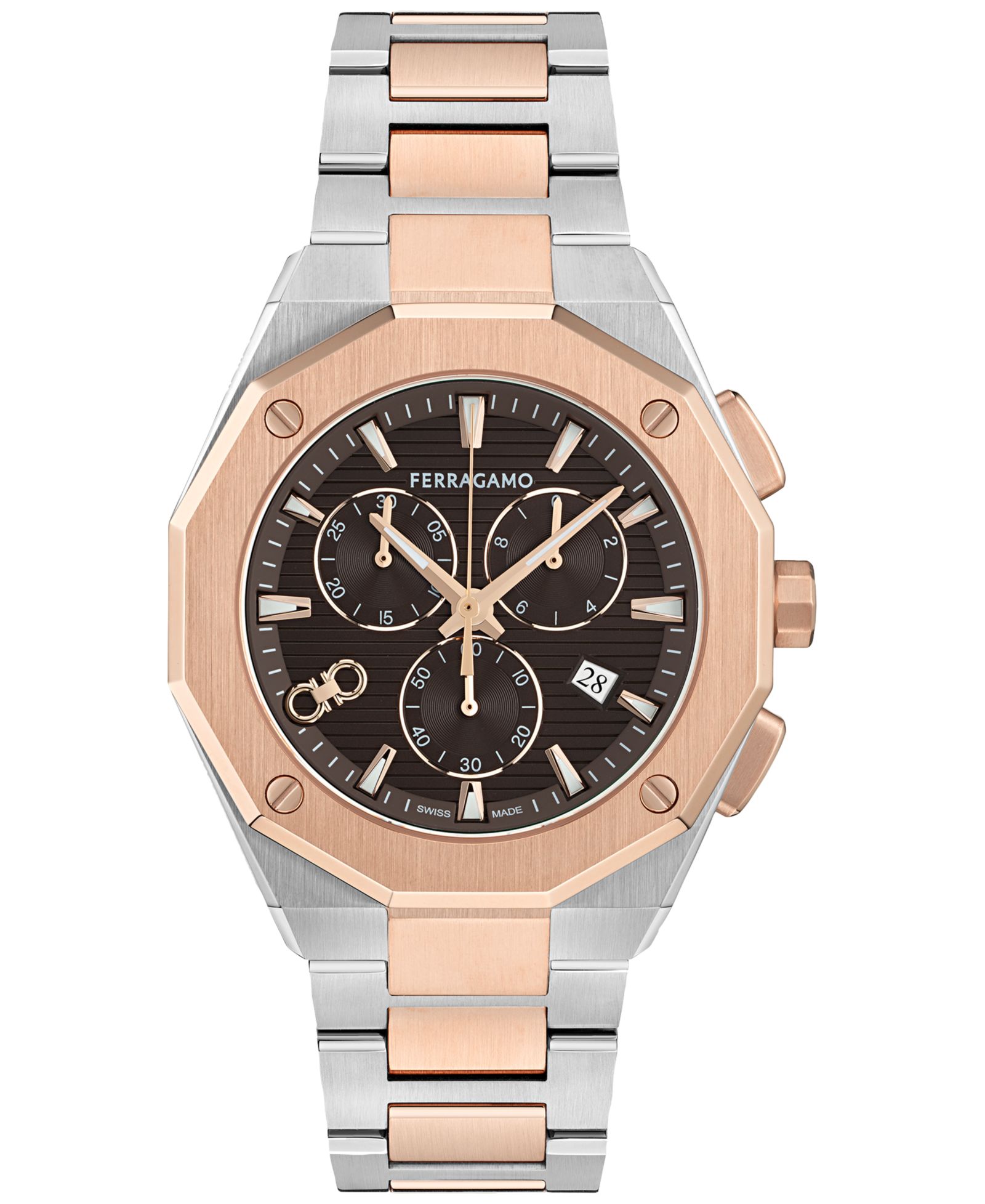Мужские часы Ferragamo Swiss Chronograph Two-Tone 42mm