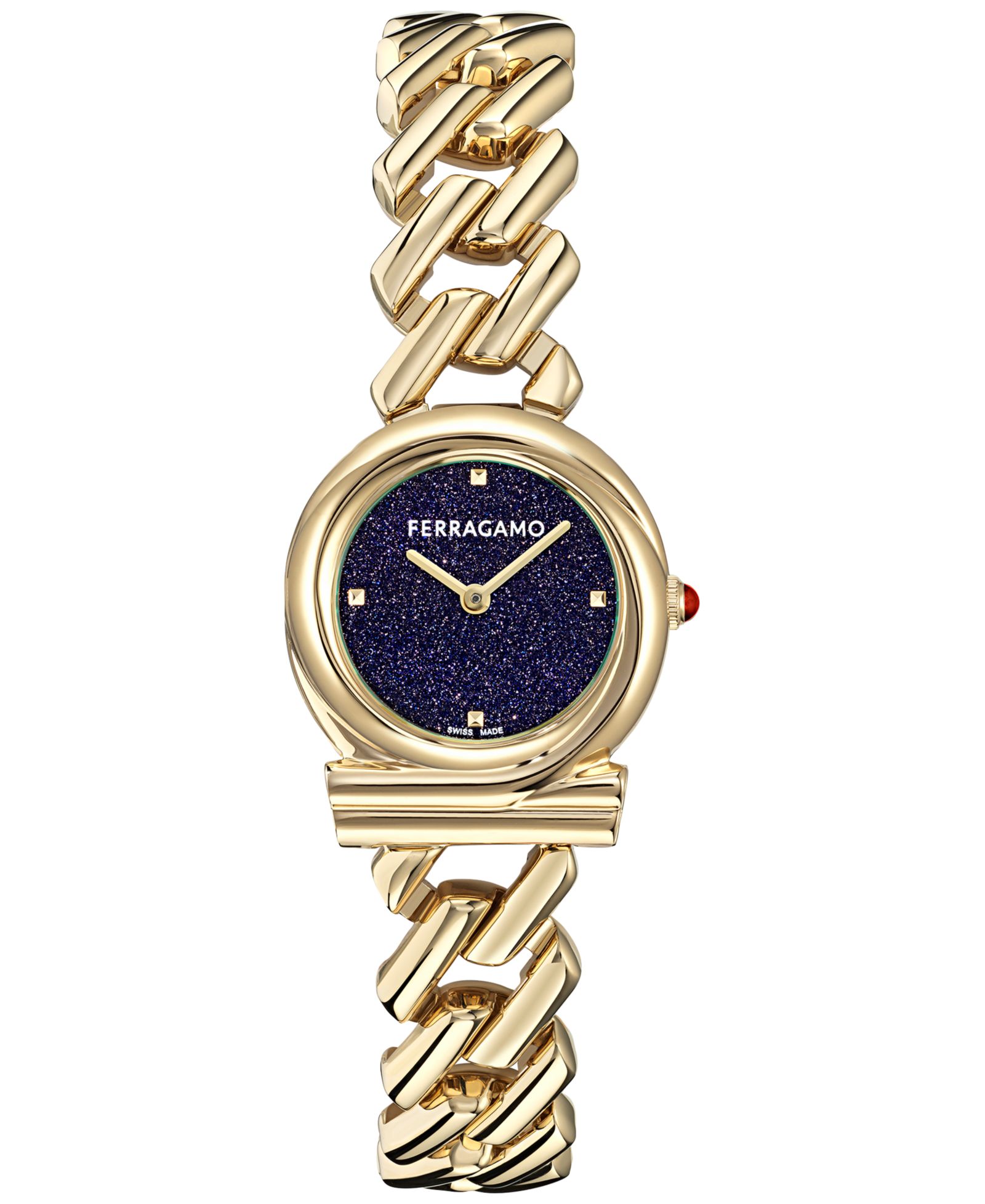 Женские часы Ferragamo Swiss Gancini Twisted Chain Gold Ion Plated 28mm