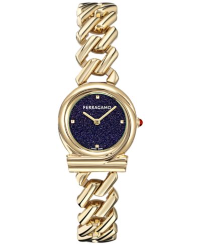 Женские часы Ferragamo Swiss Gancini Twisted Chain Gold Ion Plated 28mm