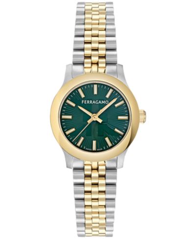 Ferragamo Женские двухцветные часы Swiss Duo из нержавеющей стали 28mm