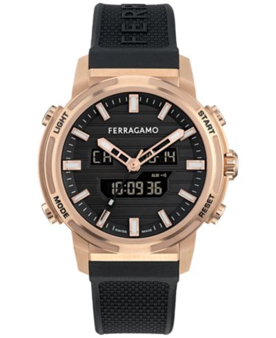 Мужские часы Ferragamo Sport Anadigit Black Digital Dial, 43mm
