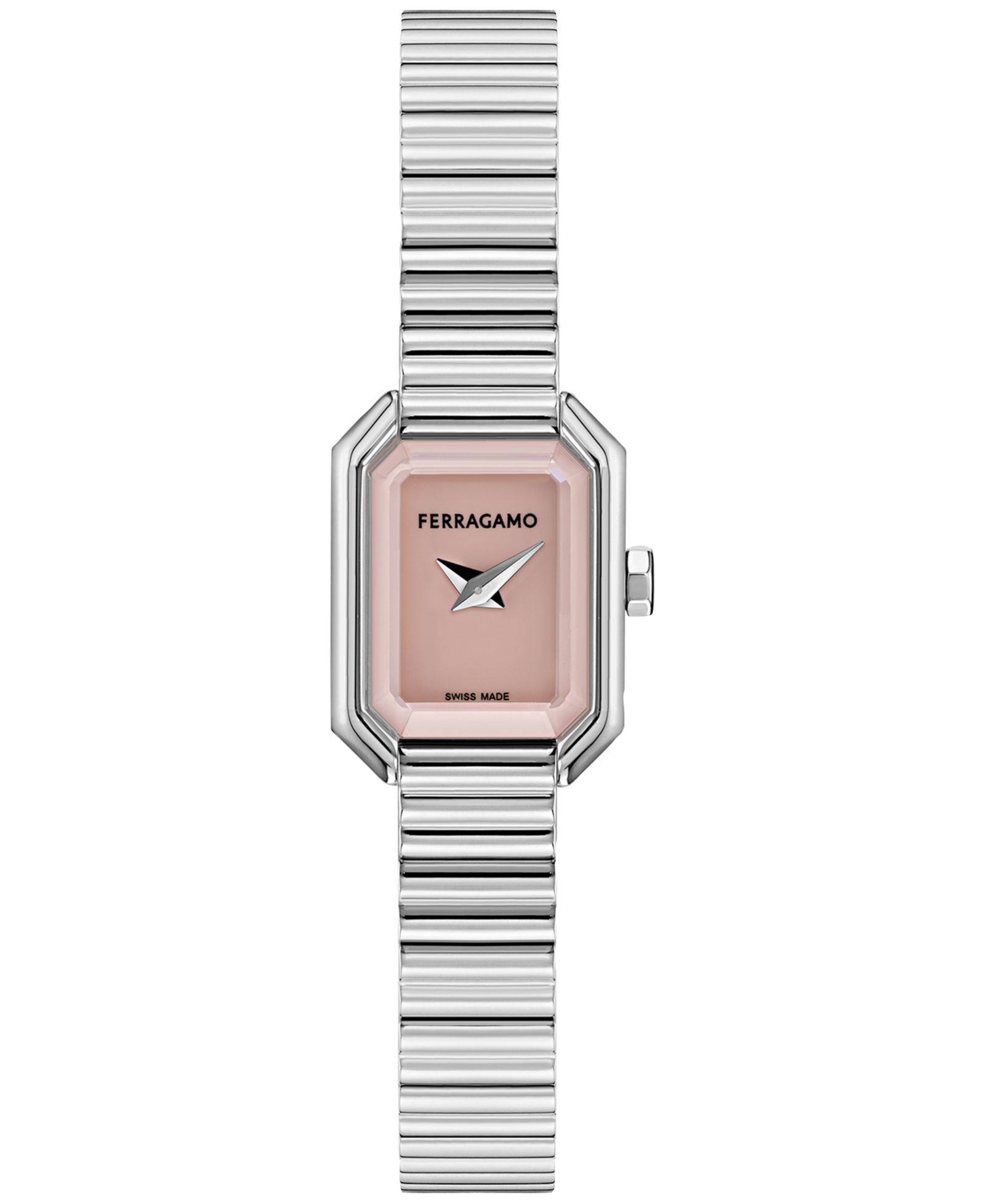 Женские швейцарские браслетные часы Ferragamo Swiss Crystal Petite Stainless Steel 15x20mm