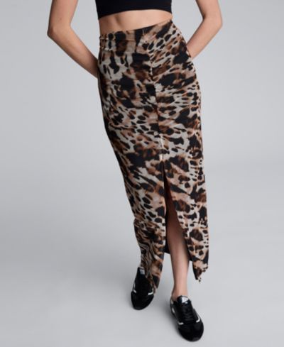 Kenneth Cole Women's Pull-On Front Slit Midi Skirt